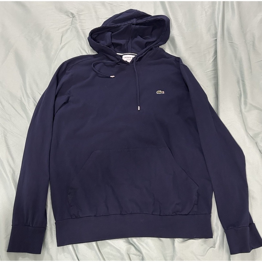 Mens Lacoste Hoodie Sweatshirt Classic Lightweight Pullover Kangaroo Pocket